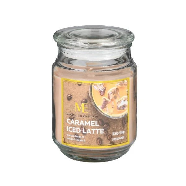Modern Expressions scented candle, 18oz Caramel Iced Latte fragrance