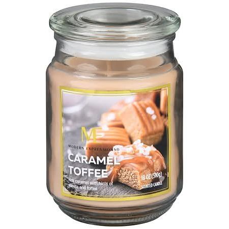 Modern Expressions 18oz scented candle in Caramel Toffee fragrance